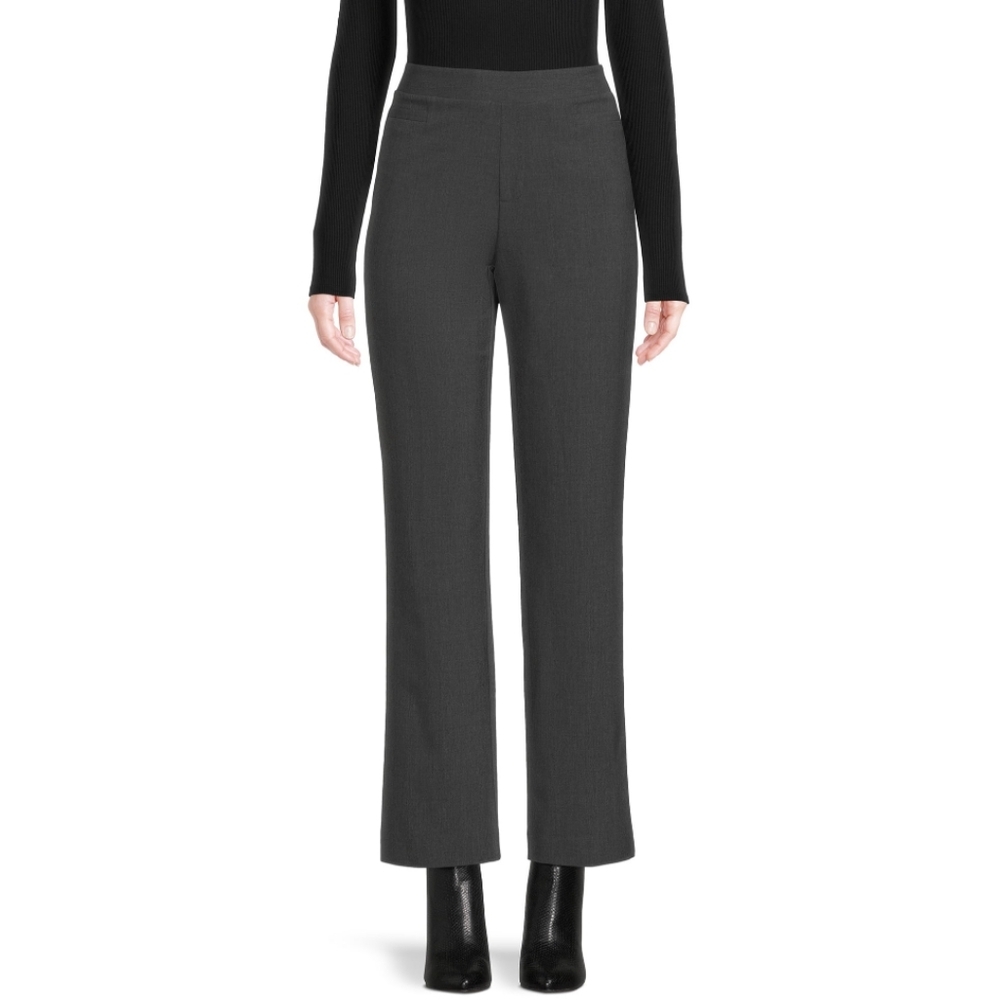 Time and Tru Women's Size M (8-10) Pull On Pants With Pockets Grey Heather